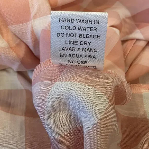 Entro Pink White Gingham Ruffle Skirt SIZE Large NWT Cottage Coastal Grandma - Picture 6 of 7